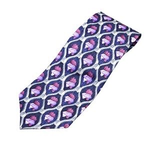 Cocktail Collection Tie Purple Geometric Abstract Silk Formal Business Office